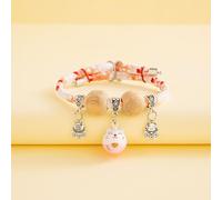 Celerypets Lucky Kimono Cedar-Bead Pet Collar, Kimono Cedar-Bead Pet Collar, Comes with a Lucky Pendant, Comfortable and Adjustable, Suitable for of Pets (Pink*1pcs,S)