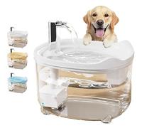 Celerypets Triple-Filter Pet Water Fountain, Celery Pets Water Fountain, Automatic 50.72oz/1.5L Drinking Fountain with Quiet Pump and LED Indicator, for Multiple Pets (White)