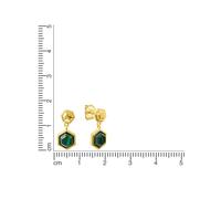 CELESTA Boucles d'oreilles jaune / vert foncé, Taille One Size