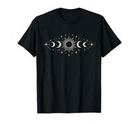 Céleste Body Voyage Soleil Lune Phase Cosmique Minimaliste T-Shirt