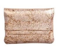 CÉLESTE CUIR Pochette à rabat 26x18 cm Lazer Or