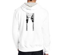 Celeste Luke Mens Hoodies Back Print Sweat a capuche squelette a capuche personnalise, blanc, S