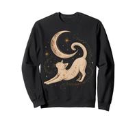 Céleste Lune Chat Étoiles Mystiques Cadeaux pour Les Amoureux des Chats Sweatshirt