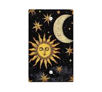Céleste Plaques de protection pour interrupteur Motif ciel nocturne foncé avec motifs soleil et lune Idéal pour la décoration de la maison Plaques murales en thermoplastique Taille standard