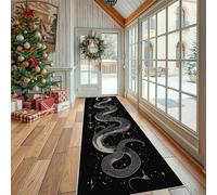 Céleste Serpent Tapis Lavable pour Cuisine Espace Étoiles Tapis de Couloir Long et Antidérapant Ciel Nocturne Lune Paillasson Absorbant et Doux Décoratif pour Entrée, Chambre, Salle de Bain