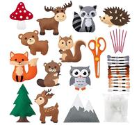 Celestia 12 pièces Kit de couture pour enfants - Figurines d’animaux en peluche à coudre et à bourrer, adapté aux enfants de 6 ans et plus ainsi qu’aux débutant