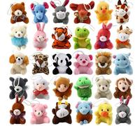 Celestia 30 Packs Ensemble Mini Animal Jouet en Peluche, Jouet en Peluche Mignons pour Décoration,Peluche Animaux, Prix Étudiant, Remplissage de Cadeau pour Garçons et Filles