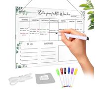 Celestia Acrylique Planning Semaine, Planificateur de Repas Hebdomadaire, Tableau Semainier Frigo effaçable,idéal pour Planification des Tâches, Menus, Projets, Organiseur Hebdomadaire Repas