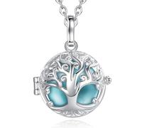 CELESTIA Bola Grossesse Arbre de Vie, Collier Grossesse Plaqué Argent Pendentif avec Deux Chaînes Réglables, Bijoux Cadeau Femme Enceinte, Invoque l'ange Gardien