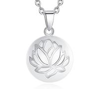 CELESTIA Bola Grossesse Collier Bola de Grossesse en Pendentif Sacrée Fleur de Lotus pour Femme Enceinte Bijoux Maternité Cadeau pour Future Maman et Bébé