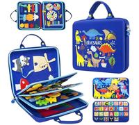 Celestia Busy Board Jouet Montessori pour Bébé de 1, 2, 3 et 4 Ans, Jeux Planche Portable pour Enfants Tableau Activités Montessori 3 4 Ans, Bebe, Cadeau pour Garçons et Filles(Bleu)