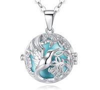 CELESTIA Collier Bola de Grossesse Colibri Pendentif Bola Grossesse Plaqué Argent Collier de Grossesse Femme Enceinte Bijoux Cadeau Grossesse Future Maman