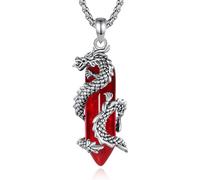 CELESTIA Collier Dragon Femme Homme Pierre Cornaline Naturelle