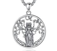CELESTIA Collier Sorciere Femme Pendentif Protection Deesse de la Lune Hecate Argent 925 Bijoux Sorcellerie Wicca Cadeau Spirituel Femme