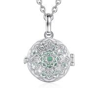 CELESTIA Fleur Pendentif Bola Grossesse Original Collier Bola de Grossesse Argent Longue Collier pour Femme Enceinte Bijoux Cadeau Future Maman