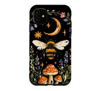 Celestial Bee Moon Mushroom Cottagecore Botanical Coque pour iPhone 11