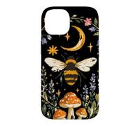 Celestial Bee Moon Mushroom Cottagecore Botanical Coque pour iPhone 14