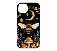 Celestial Bee Moon Mushroom Cottagecore Botanical Coque pour iPhone 14 Plus