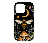 Celestial Bee Moon Mushroom Cottagecore Botanical Coque pour iPhone 14 Pro Max