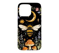 Celestial Bee Moon Mushroom Cottagecore Botanical Coque pour iPhone 15 Pro Max