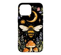 Celestial Bee Moon Mushroom Cottagecore Botanical Coque pour iPhone 16 Pro Max