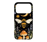 Celestial Bee Moon Mushroom Cottagecore Botanical Coque pour iPhone 17 Pro