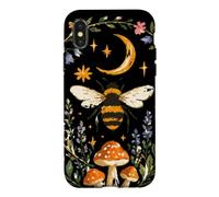 Celestial Bee Moon Mushroom Cottagecore Botanical Coque pour iPhone X/XS