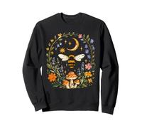 Celestial Bee Moon Mushroom Cottagecore Botanical Sweatshirt