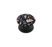 Celestial Books Coffee Moon Moth Starry Book Latte Macchiato PopSockets PopGrip Adhésif