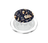 Celestial Books Coffee Moon Moth Starry Book Latte Macchiato PopSockets PopGrip pour MagSafe