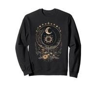 Celestial Cottagecore Moon Astrologie Astronomie Fleurs Sauvages Sweatshirt