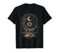 Celestial Cottagecore Moon Astrologie Astronomie Fleurs Sauvages T-Shirt