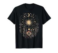 Celestial Cottagecore Moon Astrologie Astronomie Fleurs Sauvages T-Shirt