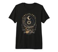 Celestial Cottagecore Moon Astrologie Astronomie Fleurs Sauvages T-Shirt Haut de Gamme