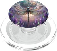 Celestial Dragonfly Moon Fantasy Garden Gothic Floral Look PopSockets PopGrip pour MagSafe