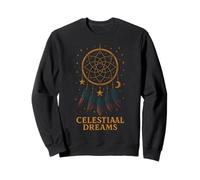 Celestial Dreams Attrape-rêves étoiles Lune Plumes Sweatshirt