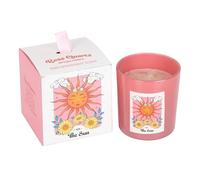 Celestial Dreams Bougie parfumée au pamplemousse rose inspirée du tarot du soleil en cristal de quartz rose