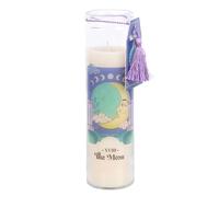Celestial Dreams Bougie tube violette lune avec motif carte de tarot lunaire - Parfum violet, parfum floral, décoration d'intérieur esthétique digne des médias sociaux
