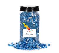 Celestial Fire Glass Verre trempé réfléchissant de 1,27 cm ultra brillant, bocal de 4,5 kg en bleu Neptune