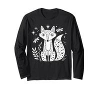 Celestial Fox Stars Night Dragonfly Nature Woodland Graphic Manche Longue