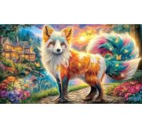 Celestial-Fox-with-Flame-Wings 1000 pièces Puzzle Papier recy fi de Jeu éducatif Cadeau Amusant & Activité Maison pour Adultes et Enfants 38x52/1000 pièces