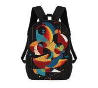 Celestial Harmony - Dynamic Geometric Abstract Sacs À Dos Scolaires Pour Garçons Et Filles, Sacs À Dos Décontractés Pour Le Sport, Sacs À Dos De Grande Capacité Pour L'école Primaire 17inch