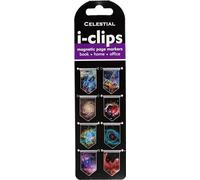 Celestial I-clips Magnetic Page Markers: Set of 8 Magnetic Bookmarks