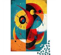 Celestial Mechanics - Modern Cosmic Geometry in Cyan, Gold, and Vermillion Puzzle Adulte De 1000 Pièces, 70x50cm/1000pcs, Pièces Blanches Faciles À Trier; pour Partager Un Moment Loin des Écrans