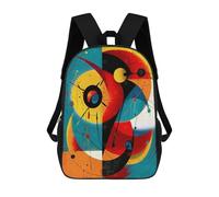 Celestial Mechanics - Modern Cosmic Geometry in Cyan, Gold, And Vermillion Sacs À Dos Imprimés En 3D Pour Enfants, Sacs D'école Tendance Pour Garçons, Sacs De Voyage, Sacs Scolaires Pour Élèves Du Pri