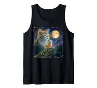 Celestial Moon Cat Ginger Kitten Night Sky Art Débardeur