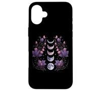 Celestial Moon Phase Boho Wildflowers Zodiac Witchcore Coque pour iPhone 16 Plus