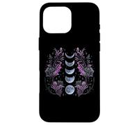 Celestial Moon Phase Boho Wildflowers Zodiac Witchcore Coque pour iPhone 16 Pro Max
