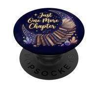 Celestial Moon Stars Navy Bookish Just One More Chapter Book PopSockets PopGrip Adhésif