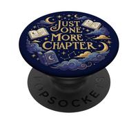 Celestial Moon Stars Navy Bookish Just One More Chapter Book PopSockets PopGrip Adhésif